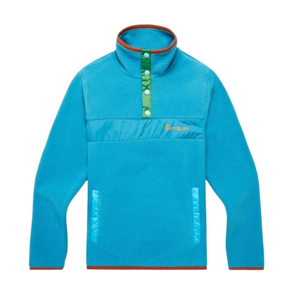 Cotopaxi Teca Fleece Pullover Jacket Womens XL Water Slide Blue Snap Neck Retro